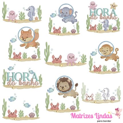 Matriz de Bordado – Coleção Fundo do Mar Safari