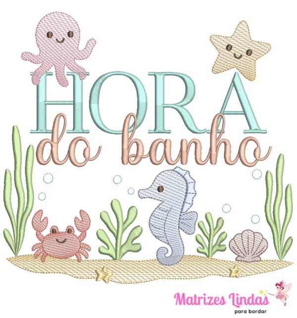 Matriz de Bordado Hora do banho para bordar ML