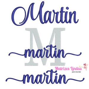 Matriz de Bordado KIT Nome Martin sobreposto para bordar ML