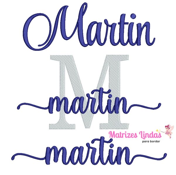 Matriz de Bordado KIT Nome Martin sobreposto para bordar ML