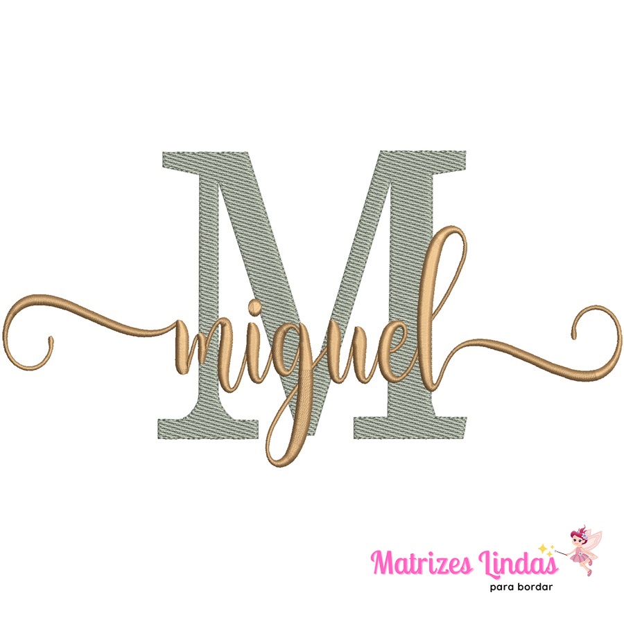 Matriz de Bordado nome Miguel para bordar ML