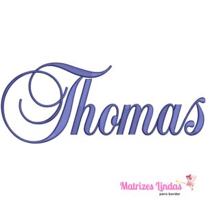Matriz de Bordado nome Thomas letra cursiva para bordar ML