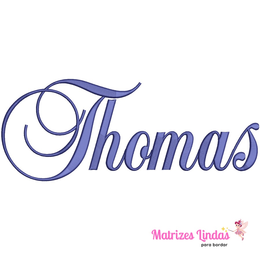 Matriz de Bordado nome Thomas letra cursiva para bordar ML