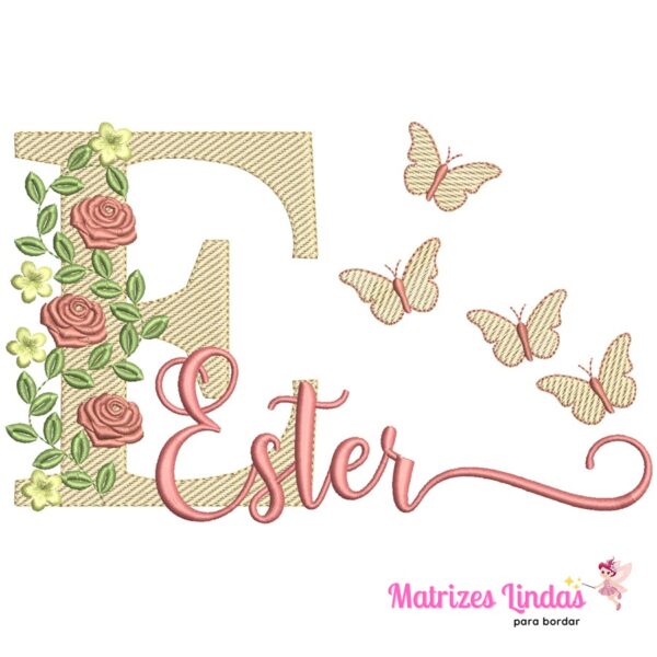 Matriz de bordado nome Ester para bordar ML