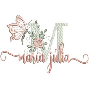 Matriz de bordado nome Maria Júlia para bordar
