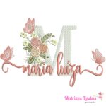 Matriz de bordado nome Maria luiza para bordar ML