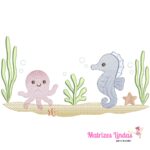 Matriz de Bordado Fundo do Mar 2 para bordar ML