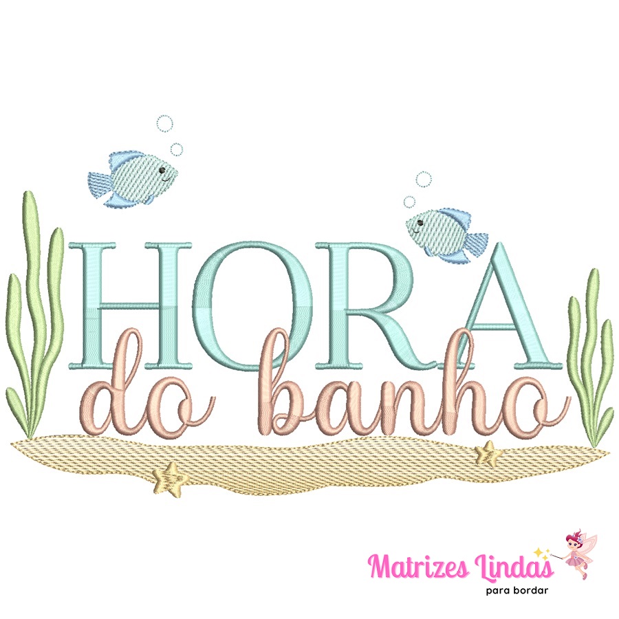 Matriz de Bordado Hora do banho 2 para bordar ML Matriz de Bordado Hora do banho 2 para bordar ML