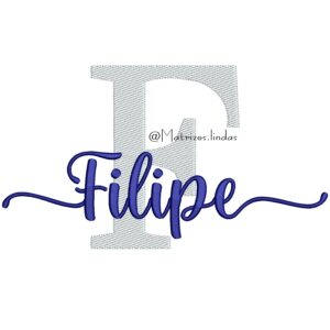 Matriz de Bordado Nome Filipe para bordar ML