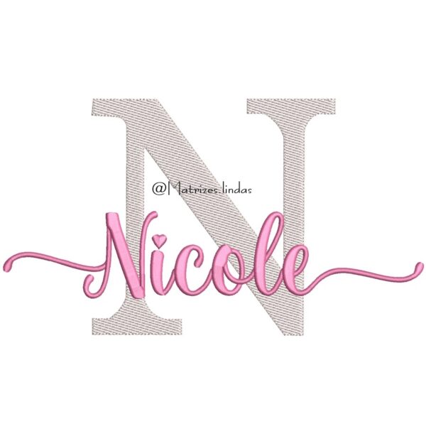 Matriz de Bordado Nome Nicole para bordar ML