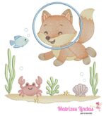 Matriz de Bordado Raposinha no Mar para bordar ML