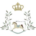 Matriz de Bordado Moldura coroa e Cavalinho para bordar ML