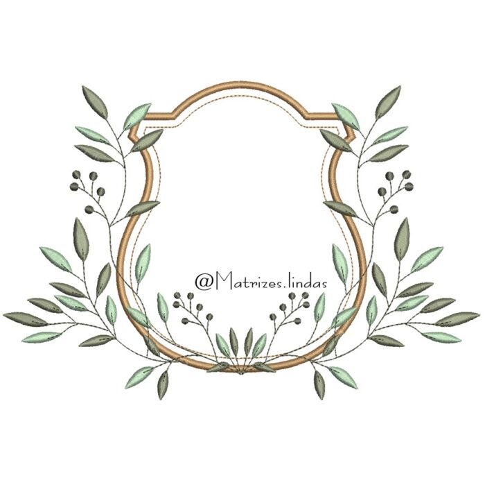 Matriz de Bordado Moldura folhas para bordar ML