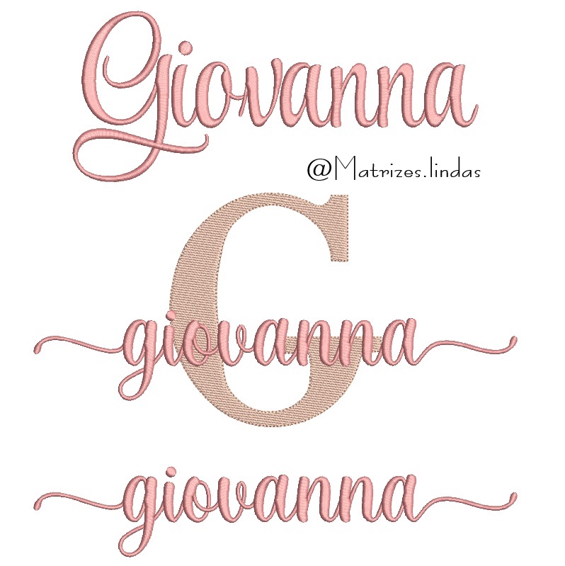 Matriz de bordado coleção nome Giovanna para bordar ML