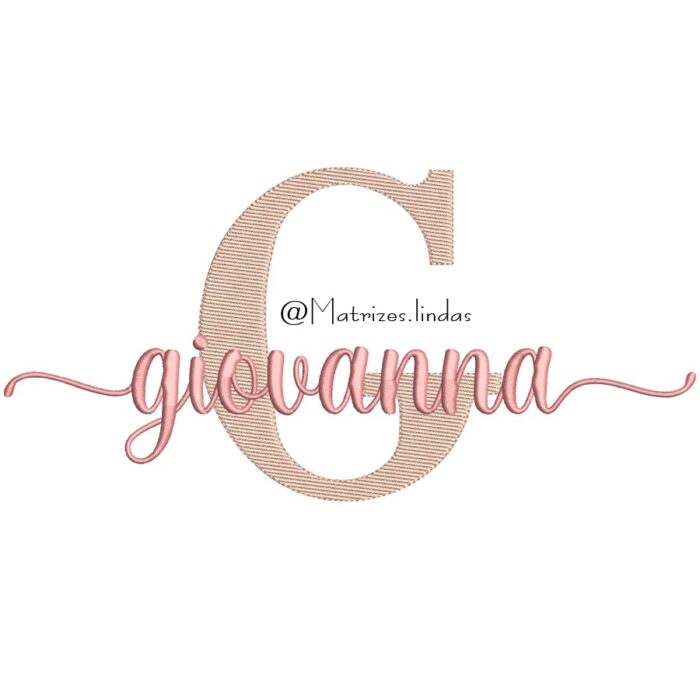 Matriz de bordado nome Giovanna sobreposto para bordar ML