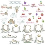 Matriz de bordado semnainha ursinho e cavalinho para bordar