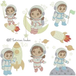 matriz de Bordado Coleção Astronauta para bordar ML