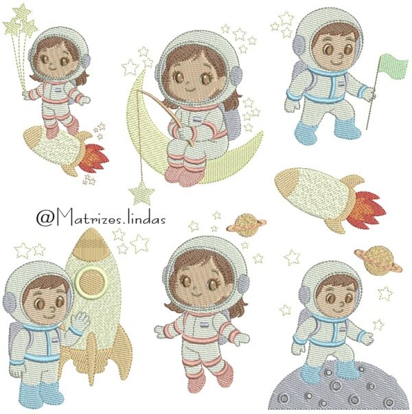 matriz de Bordado Coleção Astronauta para bordar ML
