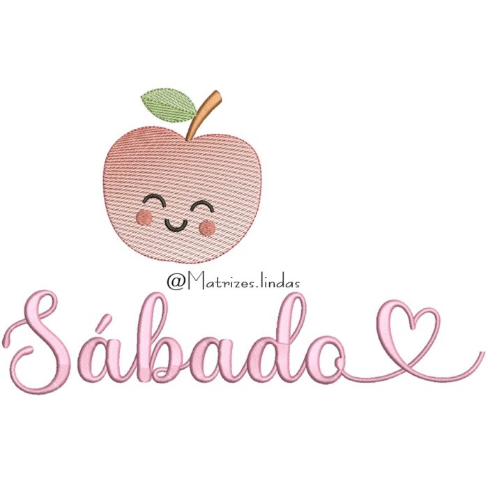 matriz de bordado Maçã sabado para bordar ML