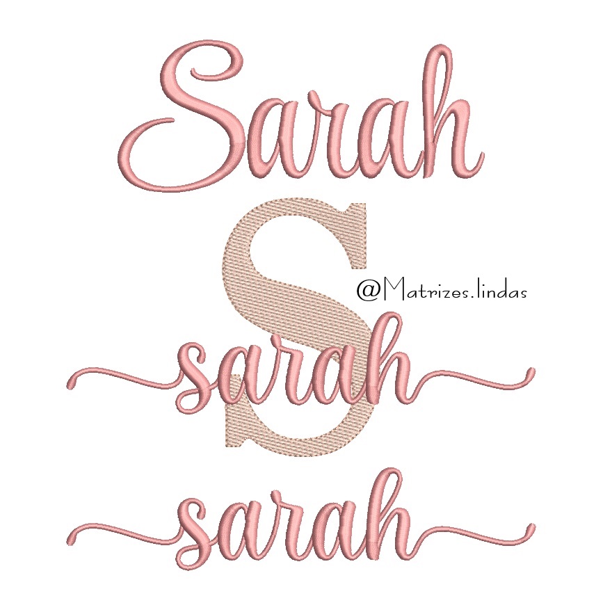 matriz de bordado coleção nome Sarah para bordar ML