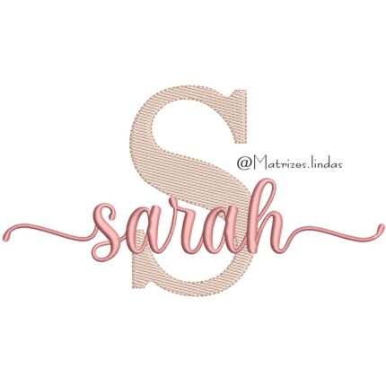 matriz de bordado nome Sarah sobreposto para bordar ML