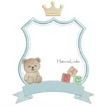 matriz de bordado Brasão ursinho com Coroa para bordar ML