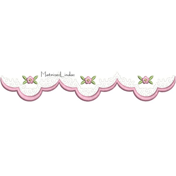 matriz de bordado barrinha florzinhas para bordar ML