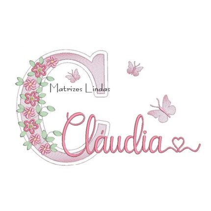 Matriz de Bordado Nome – Claudia Jardim Flores
