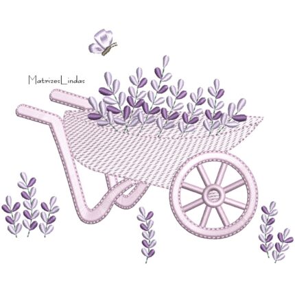 Matriz de Bordado – Carrinho de Mão com Lavanda