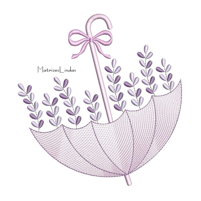Matriz de Bordado – Guarda Chuva Lavanda