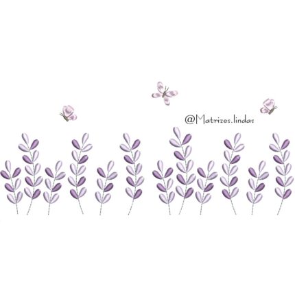Matriz de Bordado – Jardim Lavanda com Borboletinha