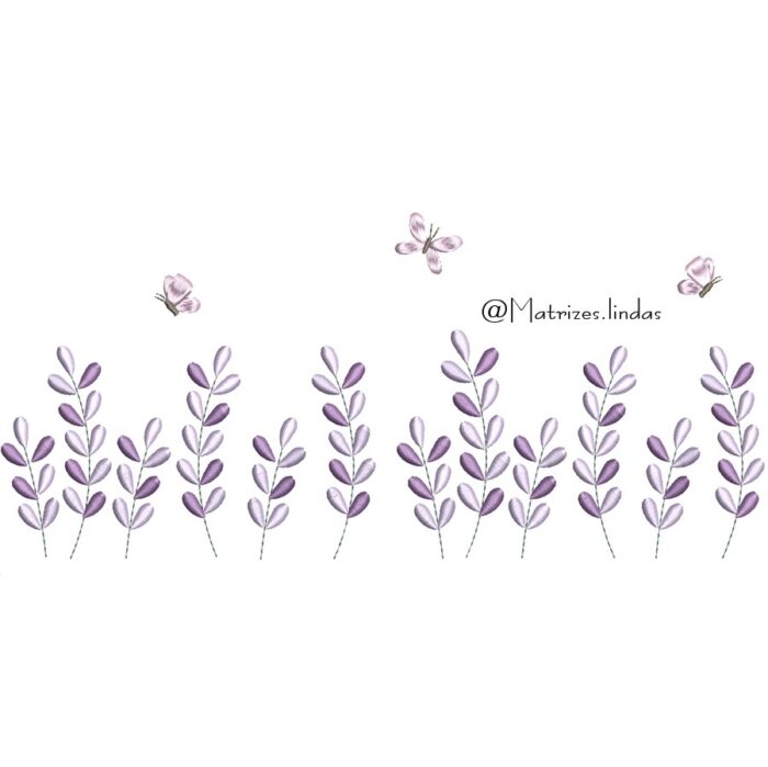 Matriz de Bordado – Jardim Lavanda com Borboletinha