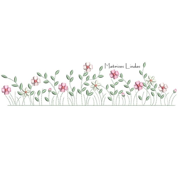 Matriz de Bordado -oJardim Flores Flores