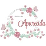 Matriz de Bordado - Nome Aparecida Moldura Floral