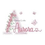 Matriz de Bordado - Nome Aurora Matriz de Bordado Nome - Jardim Flores