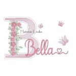 Matriz de Bordado Nome Bella Jardin Flores