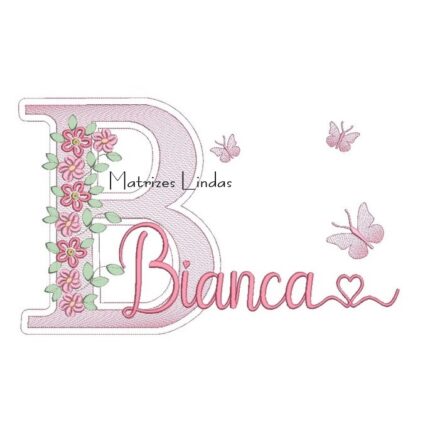 Matriz de Bordado Nome – Bianca Jardim Flores Matriz de Bordado Nome – Bianca Jardim Flores