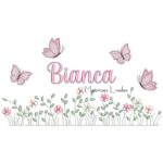 Matriz de Bordado - Nome Bianca jardim Flores