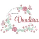 Matriz de Bordado - Nome Dandara Moldura Floral