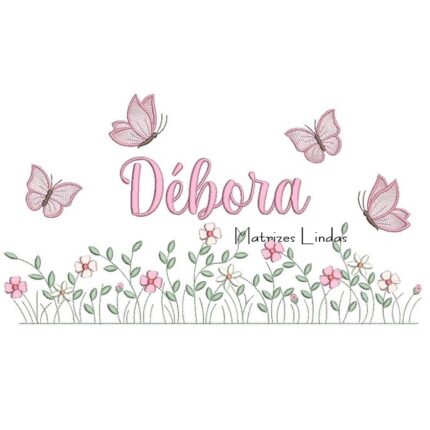 Matriz de Bordado – Nome Débora Jardim Flores Matriz de Bordado – Nome Débora Jardim Flores