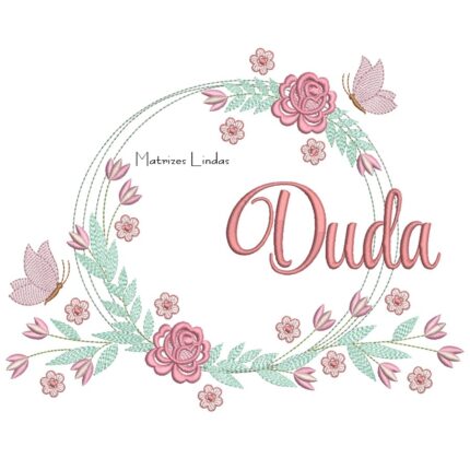 Matriz de Bordado – Nome Duda Moldura Floral Matriz de Bordado – Nome Duda Moldura Floral