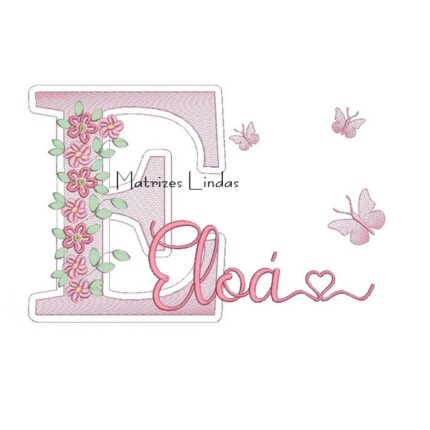 Matriz de Bordado – Nome Eloá Jardim Flores