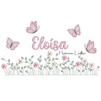 Matriz de Bordado - Nome Eloísa Jardim Flores