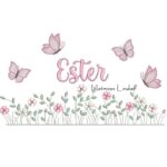 Matriz de Bordado - Nome Ester Jardim Flores