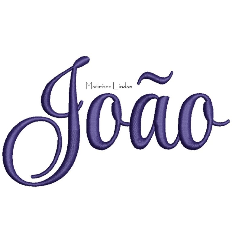 Matriz de Bordado - Nome João Letra Cursiva - Matrizes Lindas