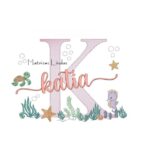 Matriz de Bordado - Nome Kátia Fundo do Mar