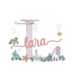 Matriz de Bordado - Nome Lara Fundo do Mar