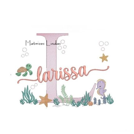 Matriz de Bordado – Nome Larissa Fundo do Mar Matriz de Bordado – Nome Larissa Fundo do Mar