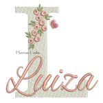 Matriz de Bordado - Nome Luiza jardim flores