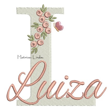 Matriz de Bordado – Nome Luiza jardim flores Matriz de Bordado – Nome Luiza jardim flores